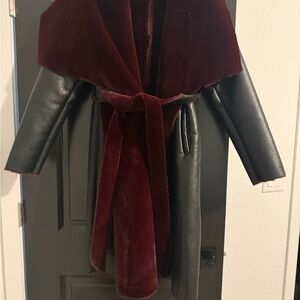 Blank NYC Burgundy and Black Women's Coat